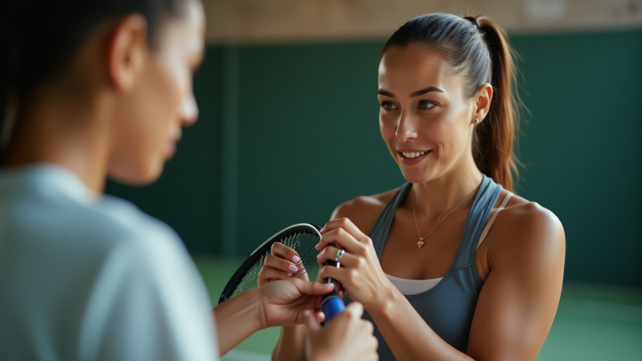 Professional tennis coaching session