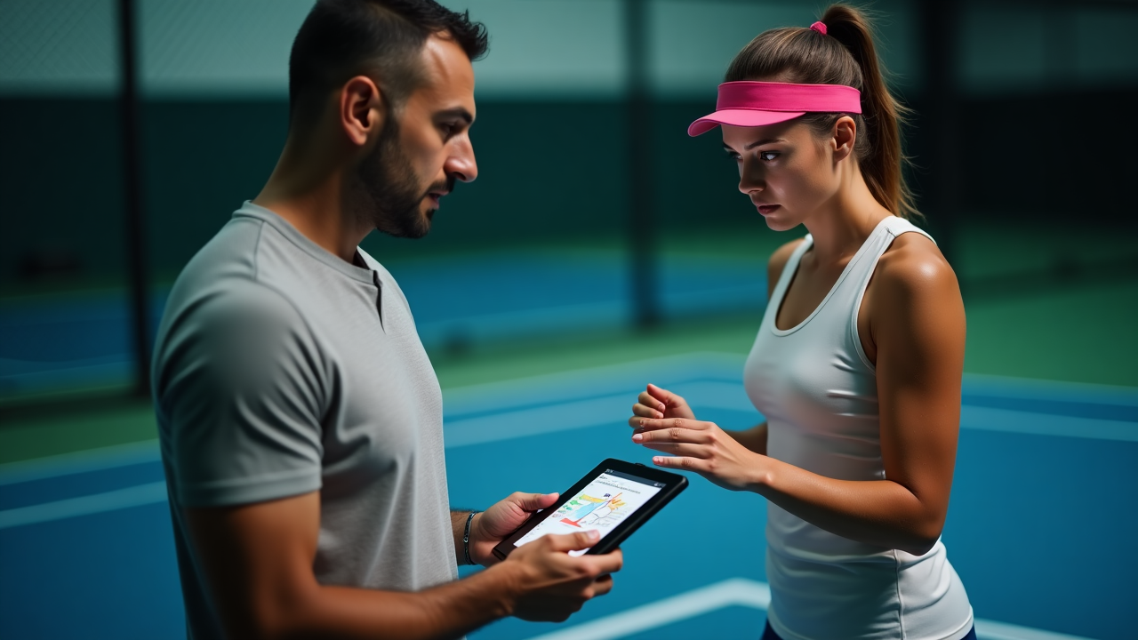 One-on-one tennis coaching session